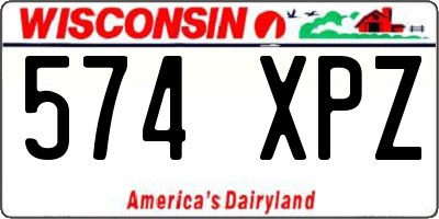 WI license plate 574XPZ