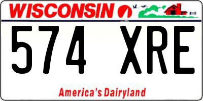 WI license plate 574XRE