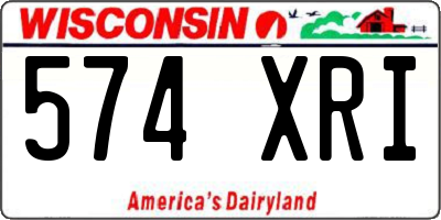 WI license plate 574XRI