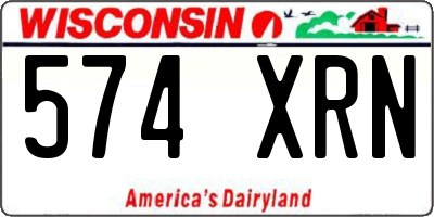 WI license plate 574XRN