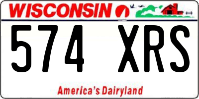 WI license plate 574XRS