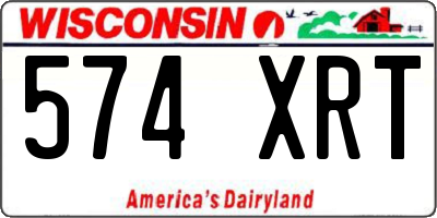 WI license plate 574XRT