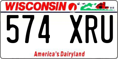 WI license plate 574XRU