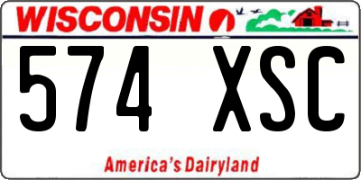 WI license plate 574XSC