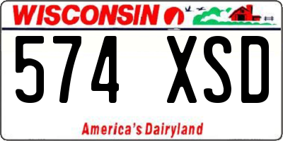 WI license plate 574XSD