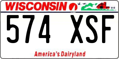 WI license plate 574XSF