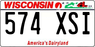 WI license plate 574XSI