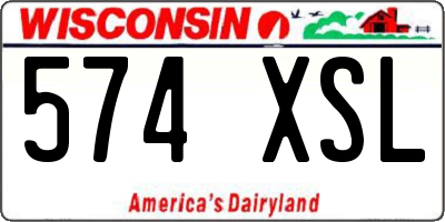 WI license plate 574XSL