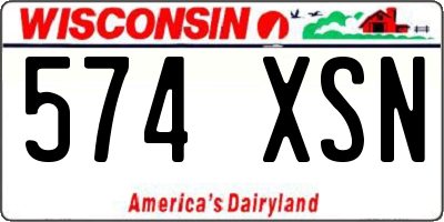 WI license plate 574XSN