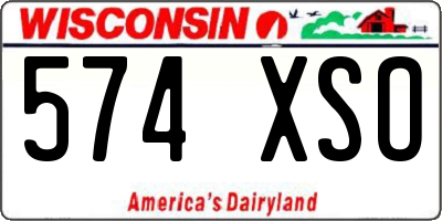 WI license plate 574XSO