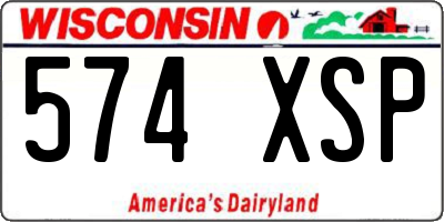 WI license plate 574XSP