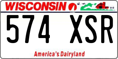 WI license plate 574XSR