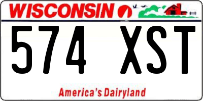 WI license plate 574XST
