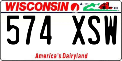 WI license plate 574XSW