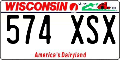 WI license plate 574XSX