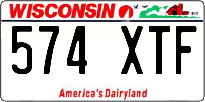 WI license plate 574XTF