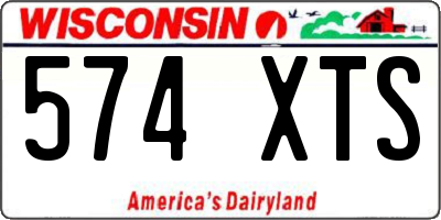 WI license plate 574XTS