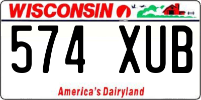 WI license plate 574XUB