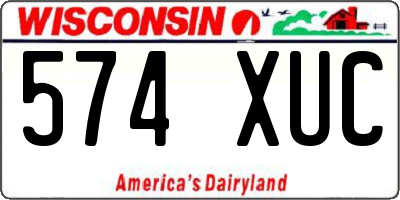 WI license plate 574XUC