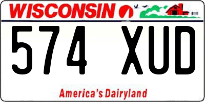 WI license plate 574XUD