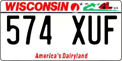 WI license plate 574XUF