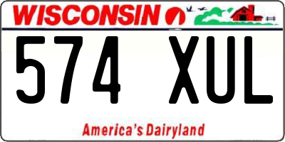 WI license plate 574XUL