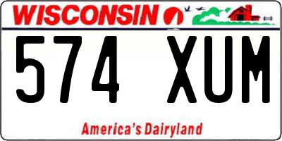 WI license plate 574XUM