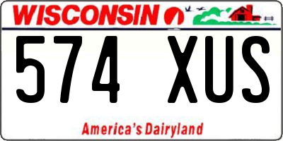 WI license plate 574XUS