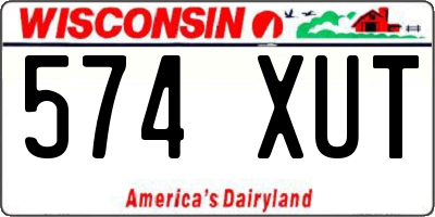WI license plate 574XUT