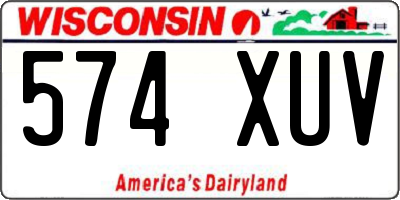 WI license plate 574XUV