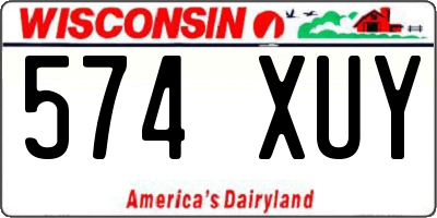 WI license plate 574XUY