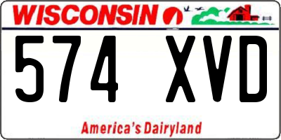 WI license plate 574XVD
