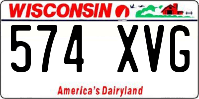 WI license plate 574XVG