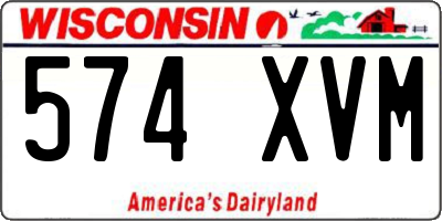 WI license plate 574XVM