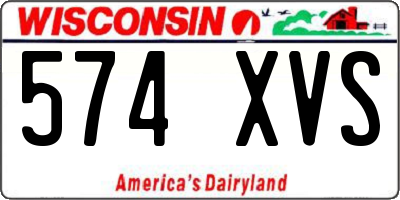 WI license plate 574XVS