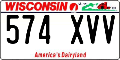WI license plate 574XVV
