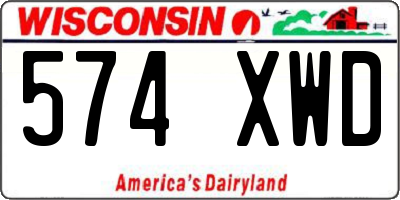WI license plate 574XWD