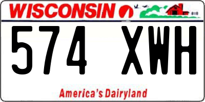 WI license plate 574XWH