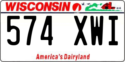 WI license plate 574XWI