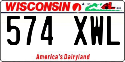 WI license plate 574XWL
