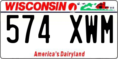 WI license plate 574XWM
