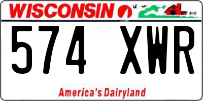 WI license plate 574XWR
