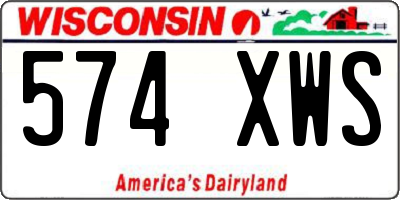WI license plate 574XWS