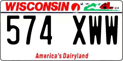 WI license plate 574XWW