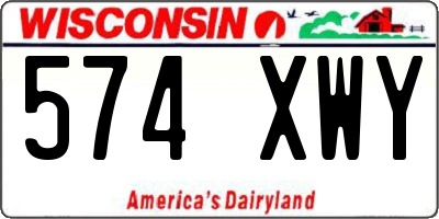 WI license plate 574XWY