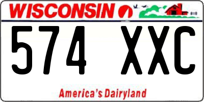 WI license plate 574XXC