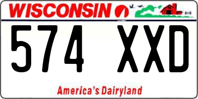 WI license plate 574XXD