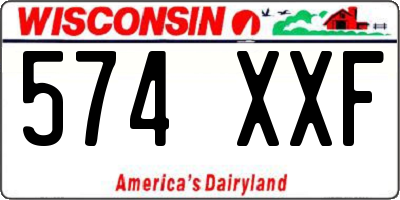 WI license plate 574XXF