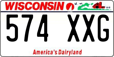 WI license plate 574XXG