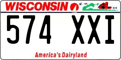WI license plate 574XXI